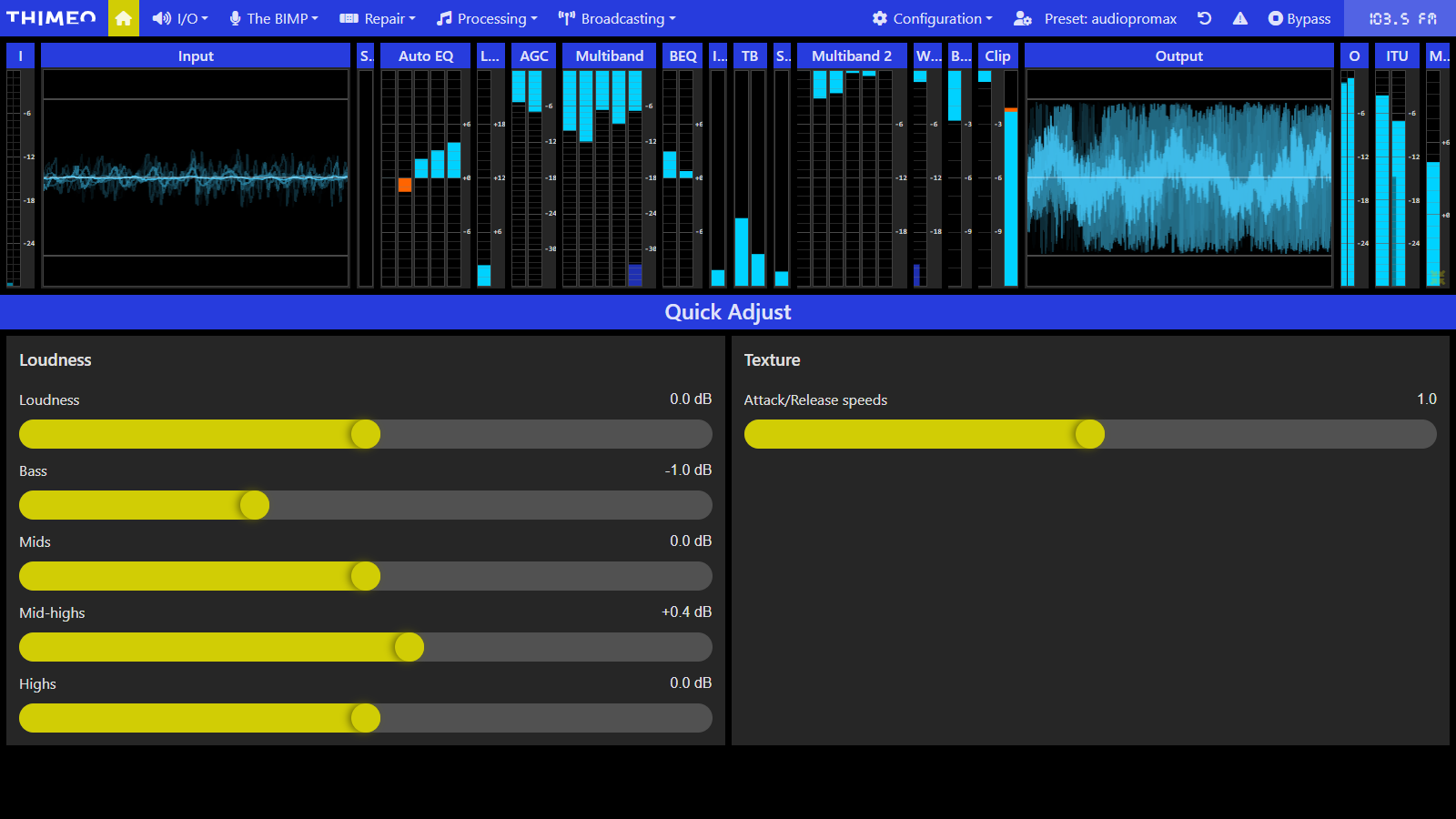 Interface do AudioProMAX